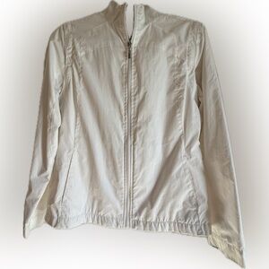 Izod White Utility Jacket Lightweight Full-Zip with Removable Sleeves